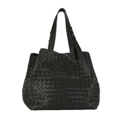 Classic Intrecciato Cube Tote, Leather, Green, 3449Q, P/DB, 4*